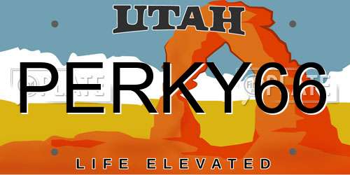 PERKY66 Utah License Plate