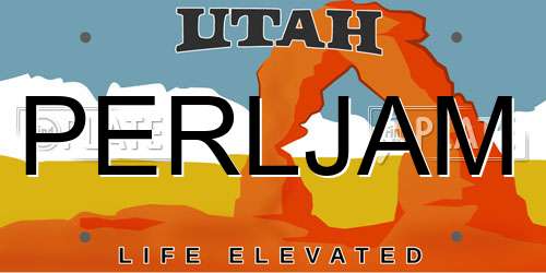 PERLJAM Utah License Plate