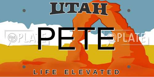 PETE Utah License Plate