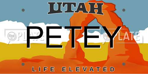 PETEY Utah License Plate