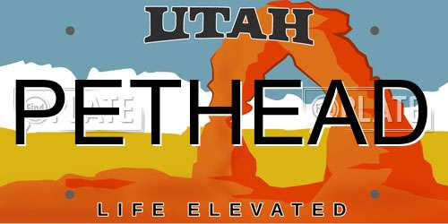 PETHEAD Utah License Plate