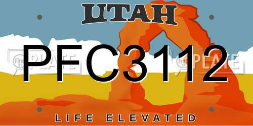 PFC3112 Utah License Plate