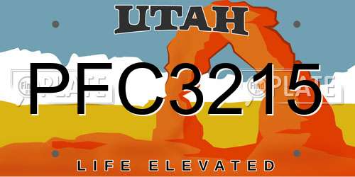 PFC3215 Utah License Plate