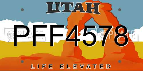 PFF4578 Utah License Plate