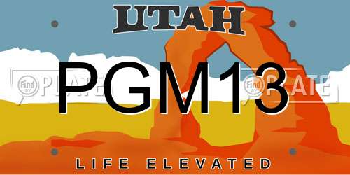 PGM13 Utah License Plate