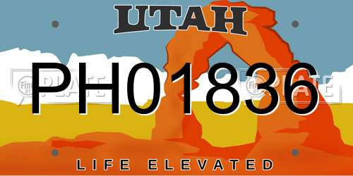 PH01836 Utah License Plate