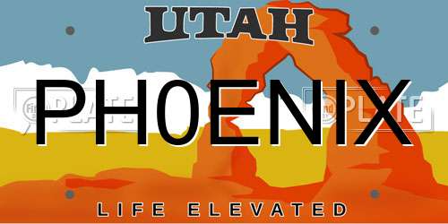 PH0ENIX Utah License Plate