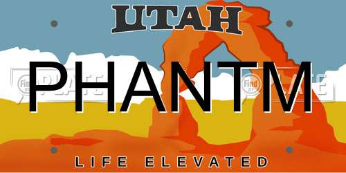 PHANTM Utah License Plate