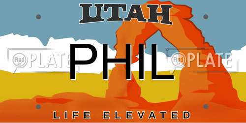 PHIL Utah License Plate