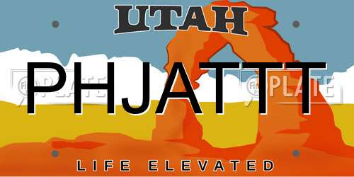 PHJATTT Utah License Plate