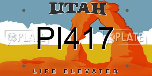 PI417 Utah License Plate