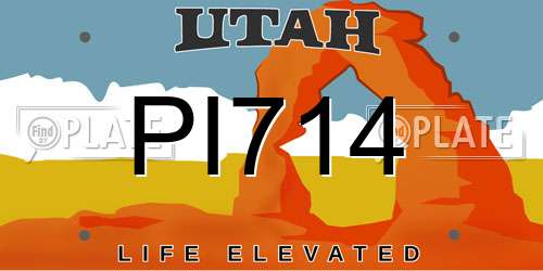 PI714 Utah License Plate