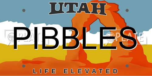PIBBLES Utah License Plate