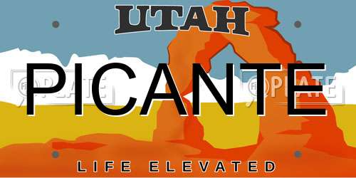 PICANTE Utah License Plate