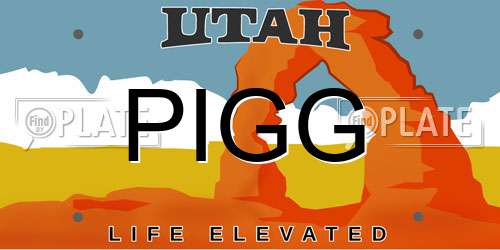 PIGG Utah License Plate