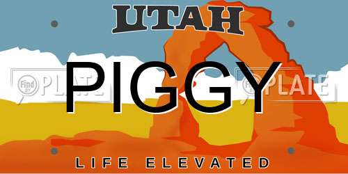 PIGGY Utah License Plate