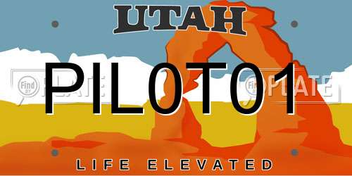 PIL0T01 Utah License Plate