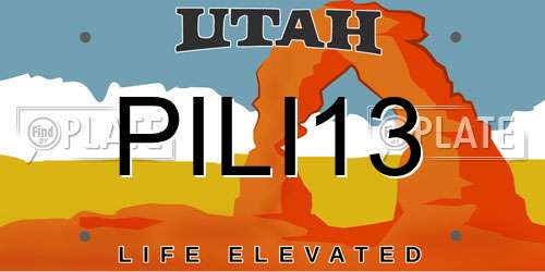PILI13 Utah License Plate