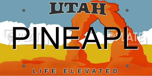 PINEAPL Utah License Plate