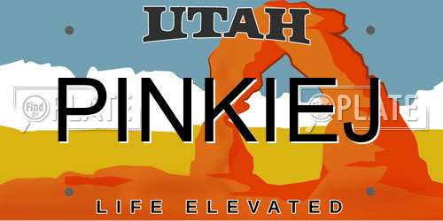 PINKIEJ Utah License Plate