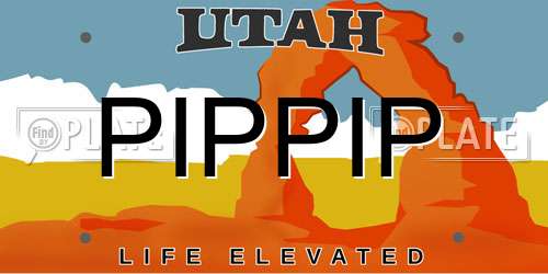 PIPPIP Utah License Plate