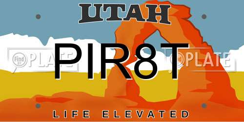 PIR8T Utah License Plate