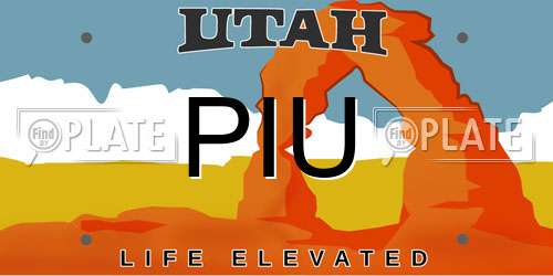 PIU Utah License Plate