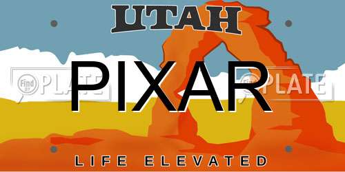 PIXAR Utah License Plate