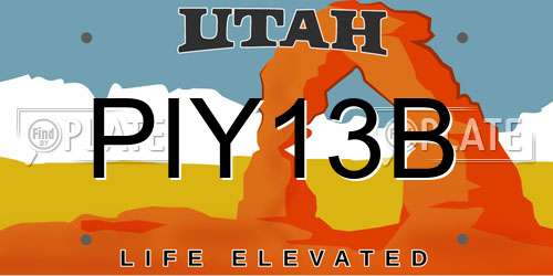 PIY13B Utah License Plate