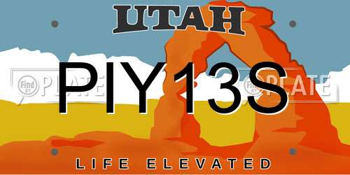 PIY13S Utah License Plate
