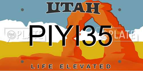PIYI35 Utah License Plate