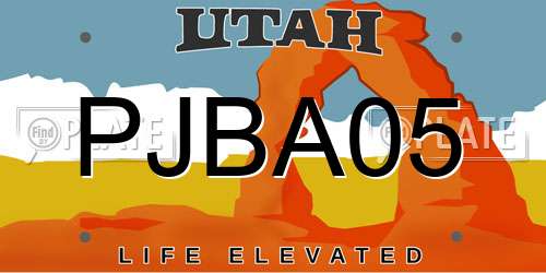 PJBA05 Utah License Plate