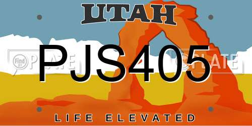 PJS405 Utah License Plate