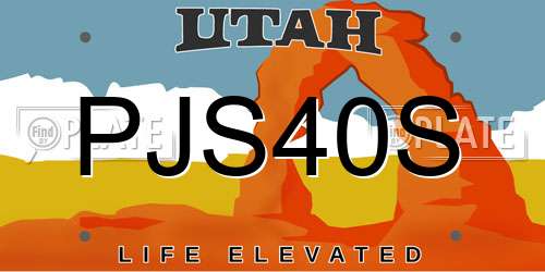 PJS40S Utah License Plate