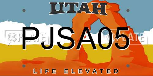 PJSA05 Utah License Plate