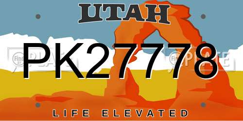 PK27778 Utah License Plate