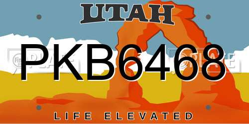 PKB6468 Utah License Plate