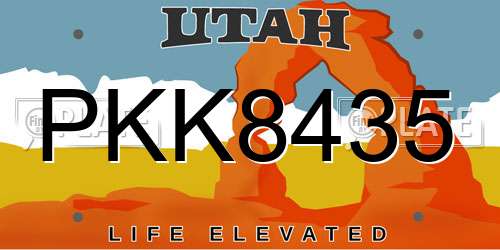 PKK8435 Utah License Plate