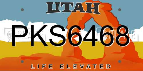 PKS6468 Utah License Plate