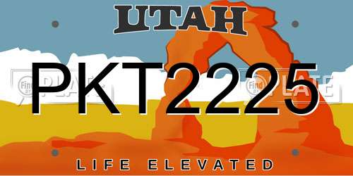 PKT2225 Utah License Plate