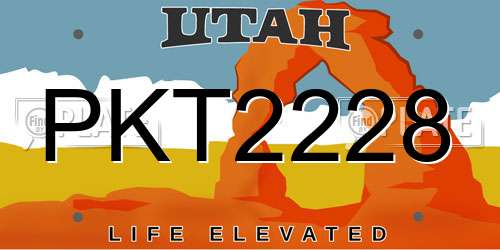 PKT2228 Utah License Plate