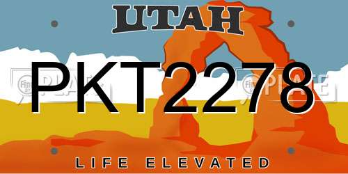 PKT2278 Utah License Plate