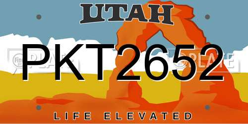 PKT2652 Utah License Plate