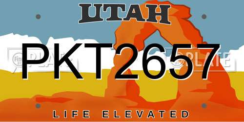PKT2657 Utah License Plate