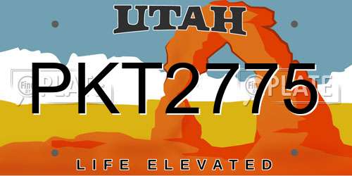 PKT2775 Utah License Plate