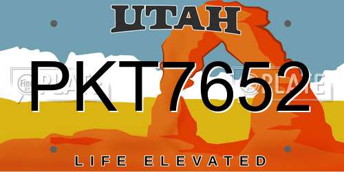 PKT7652 Utah License Plate