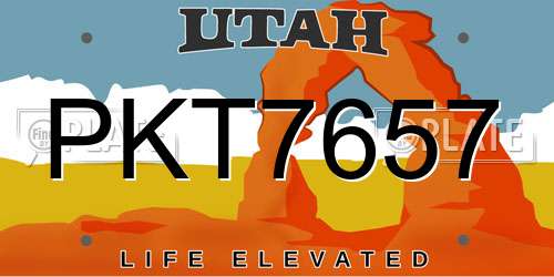 PKT7657 Utah License Plate