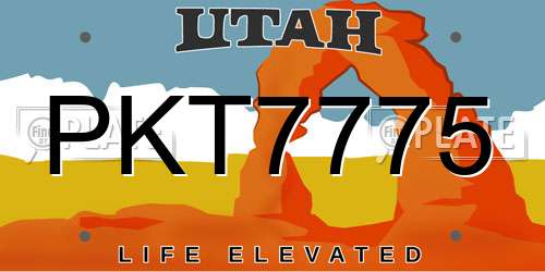 PKT7775 Utah License Plate