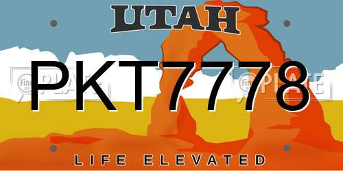 PKT7778 Utah License Plate