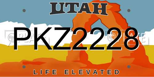 PKZ2228 Utah License Plate